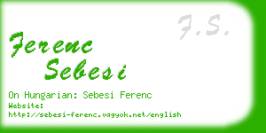 ferenc sebesi business card